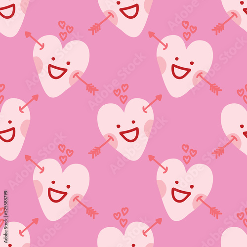 cute hearts seamless pattern design vector for valentine wrapping paper