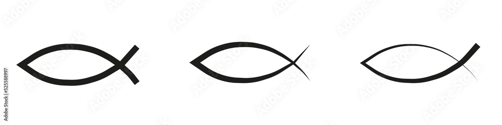 Christian fish symbol. Faith in Jesus Christ. Vector illustration eps10 Christian fish symbol. Faith in Jesus Christ. Vector illustration eps10