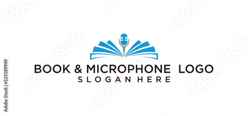 Book & microphone logo design