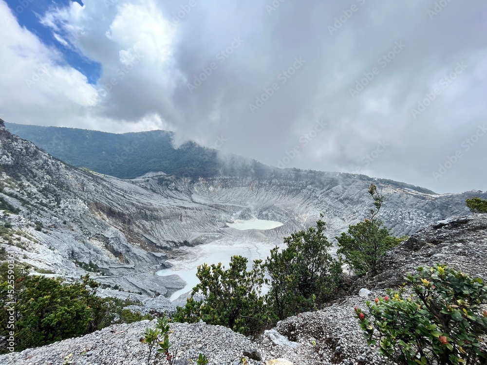 Tangkuban Perahu Stratovolcano near Bandung, Indonesia