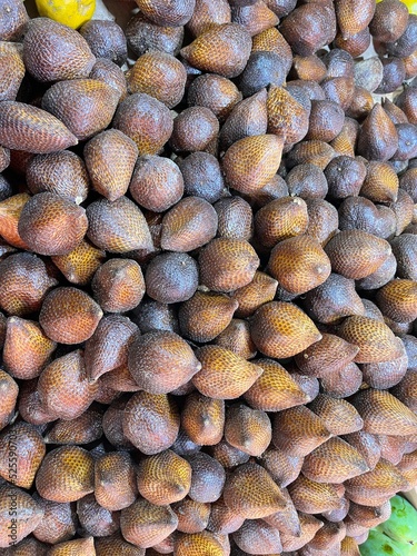 Salak Display on a Kampong Market in Jakarta, Indonesia