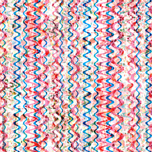 Brush Detailed Vertical Zigzag Stripes Colorful Texture Seamless Pattern Trendy Fashion Colors Perfect for Allover Fabric Print