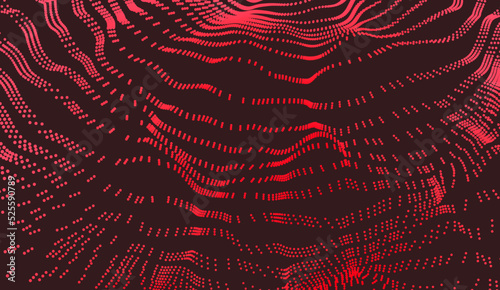 Abstract background with dynamic particles. Circular grid pattern. 3d vector illustration for business, science or technology.