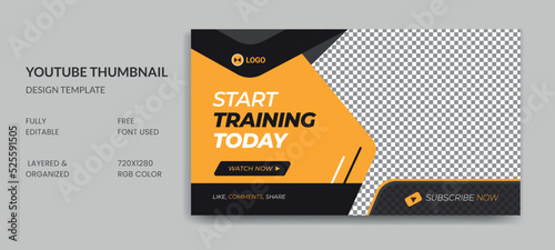 Fitness Gym Youtube Thumbnail and web banner  Template