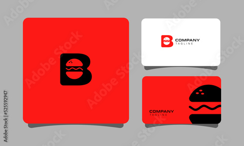 B burger Food Logo Minimalist 