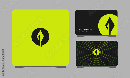 Arrow Archery Minimalist Logo with Business Card Design