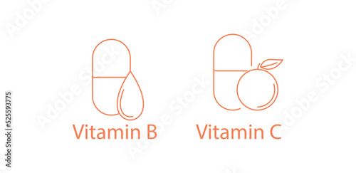 vitamin b and c icon vector illustration