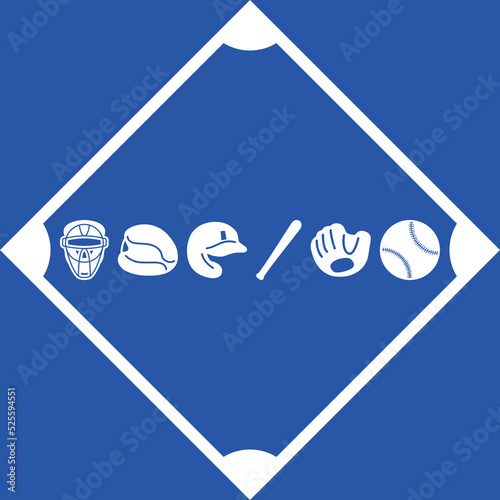 Play ball DS : An Illustration of baseball diamond with items necessary for baseball.