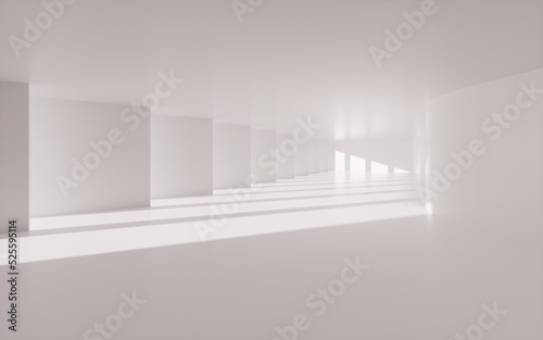 White empty architecture  3d rendering.