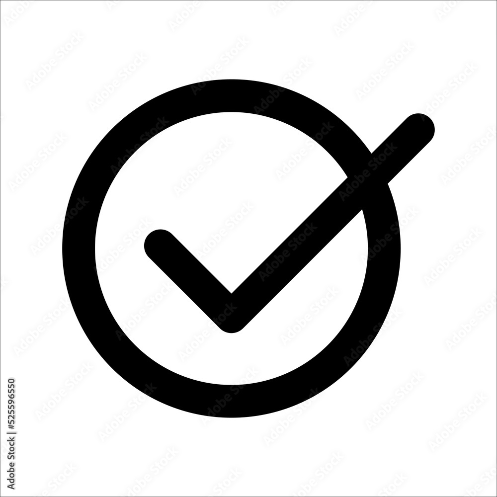 Chek, ok, yes icon approved vector illustration. Check mark icon on white background. Vector illustration Chek, ok, yes icon approved vector illustration. Check mark icon on white background. Vector illustration
