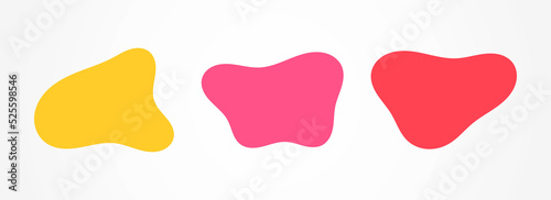 Flat design amoeba liquid banners isolated on white background.