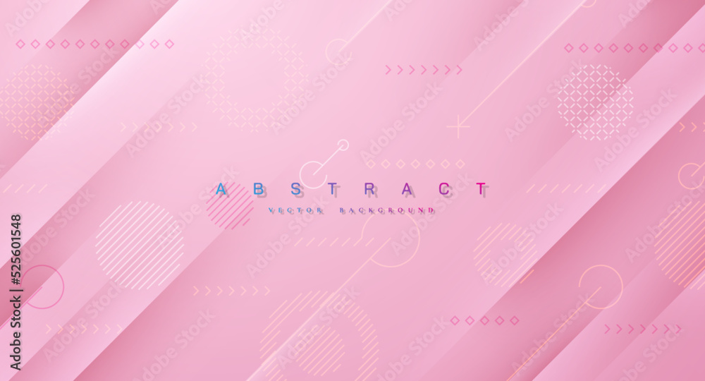 Abstract Pink gradient background. Light Pink vector background with abstract lines pattern.