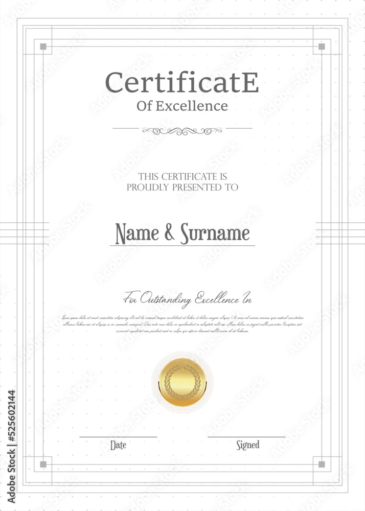 certificate or diploma retro vintage design vector   - obrazy, fototapety, plakaty 