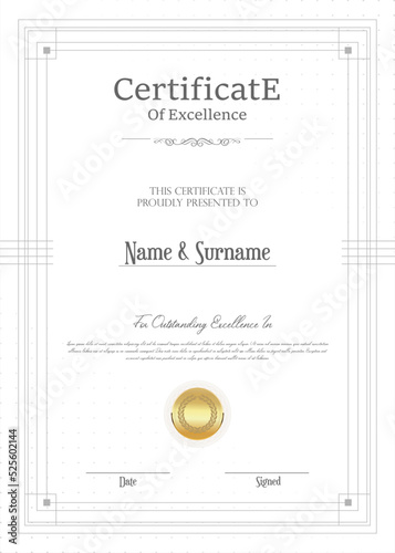 certificate or diploma retro vintage design vector  