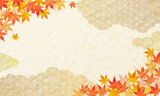 秋・敬老の日・背景・雲・お歳暮・和紙・Japanese style・和柄・麻の葉・伝統・模様