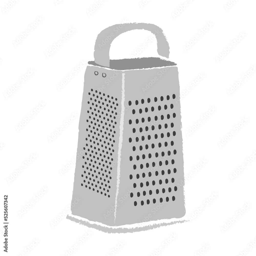 Vector Illustration Kitchen Grater or Shredder Image on White Background in Flat Style Vector Illustration Kitchen Grater or Shredder Image on White Background in Flat Style