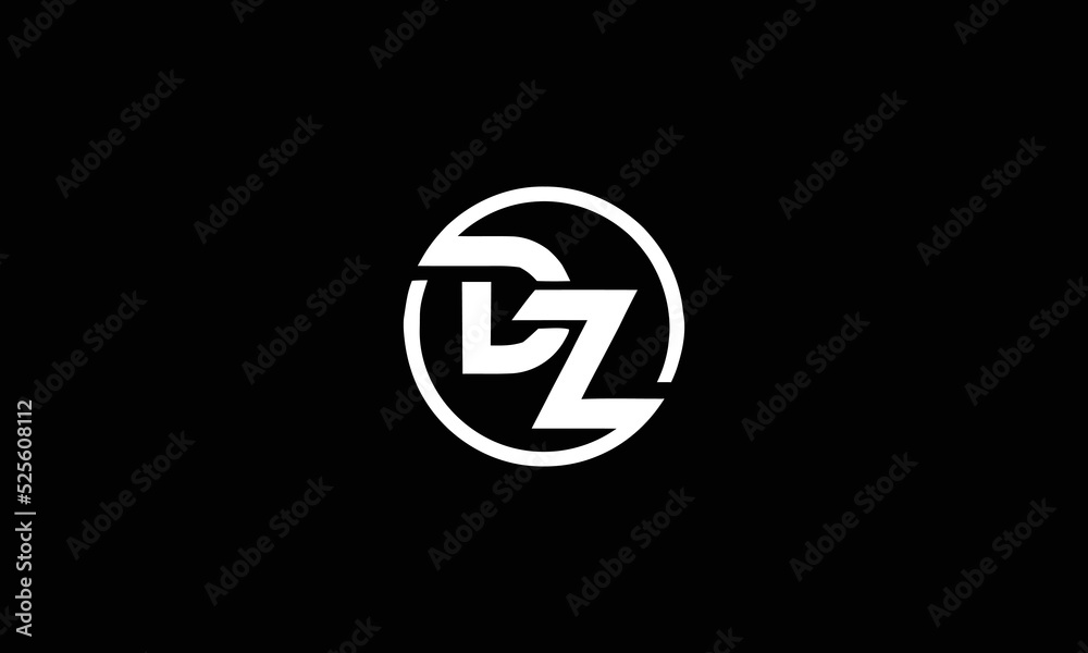 DZ ZD logo with circle design concept with background. Initial based ...