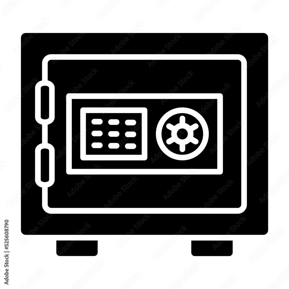 Safe Box Glyph Icon Safe Box Glyph Icon