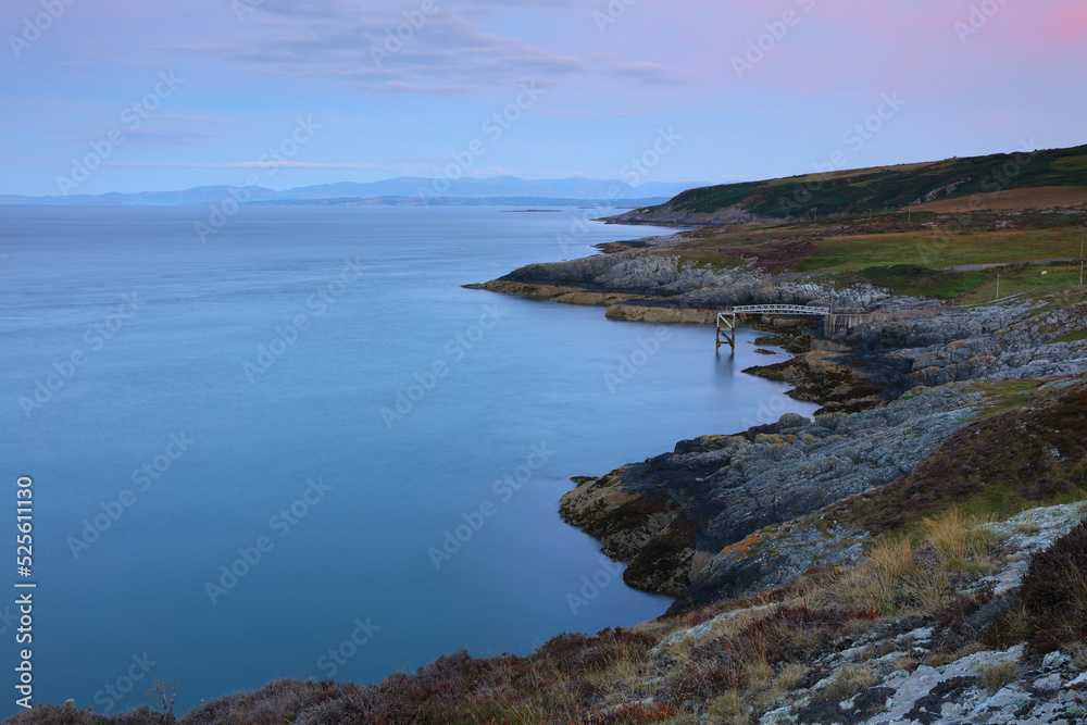 Obraz premium View from Point Lynas looking toward Snowdonia. Anglesey, North Wales, UK.
