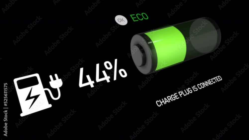 Electric Car Charging Progress Bar, Electric Vehicle Battery Indicator