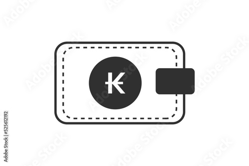 Vector lao kip icon symbol LAK on white background. Wallet with lao kip LAK