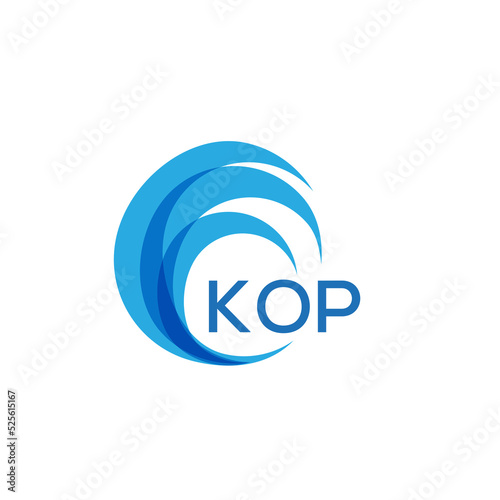 KOP letter logo. KOP blue image on white background. KOP Monogram logo design for entrepreneur and business. KOP best icon.
