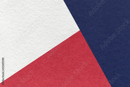 Texture of craft navy blue, white and ruby shade color paper background, macro. Vintage abstract indigo cardboard