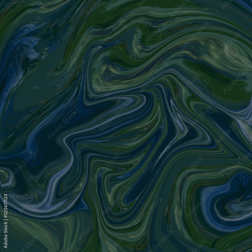 Fototapeta premium green dark blue gradient abstract acrylic paint 3D marble effect pattern background