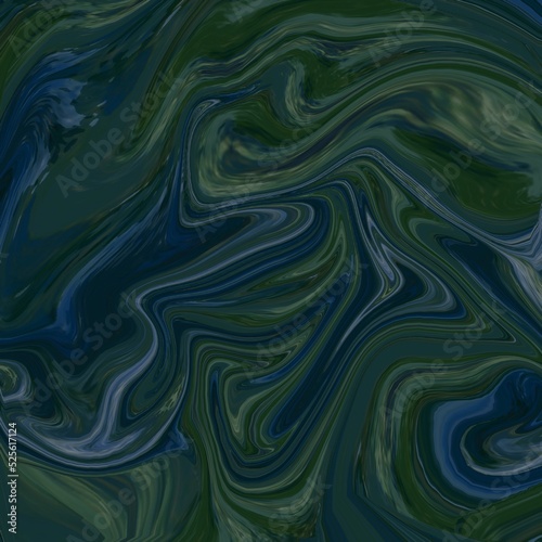 green dark blue gradient abstract acrylic paint 3D marble effect pattern background