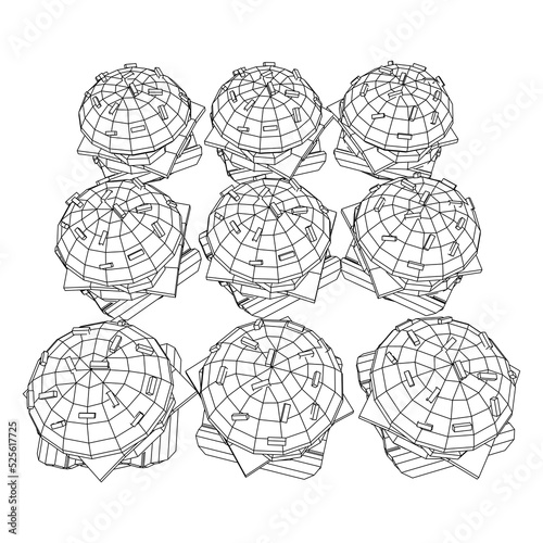 Hamburger or cheeseburger wireframe low poly mesh