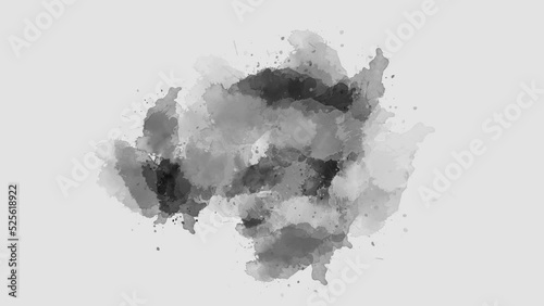 Abstract slow motion ink transition splatter. ink splatter compositing, watercolor transition, slow motion ink wet brush stroke, fluid art background, overlay, alpha matte composition.	