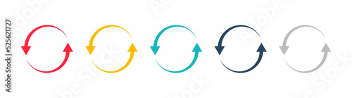 Colored arrow circles icon. Recycling symbol. Sign circular movement vector.