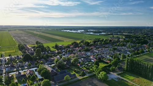 Aerial view of a small village of Wildervank in the Netherlands photo