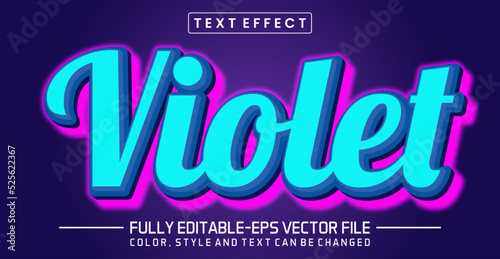 Violet editable text style effect
