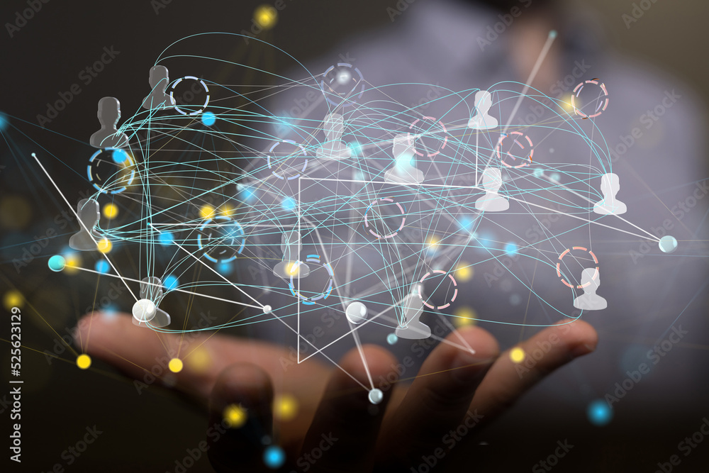 Global network. Blockchain. 3D illustration. Neural networks and artificial intelligence. Abstract Global network. Blockchain. 3D illustration. Neural networks and artificial intelligence. Abstract