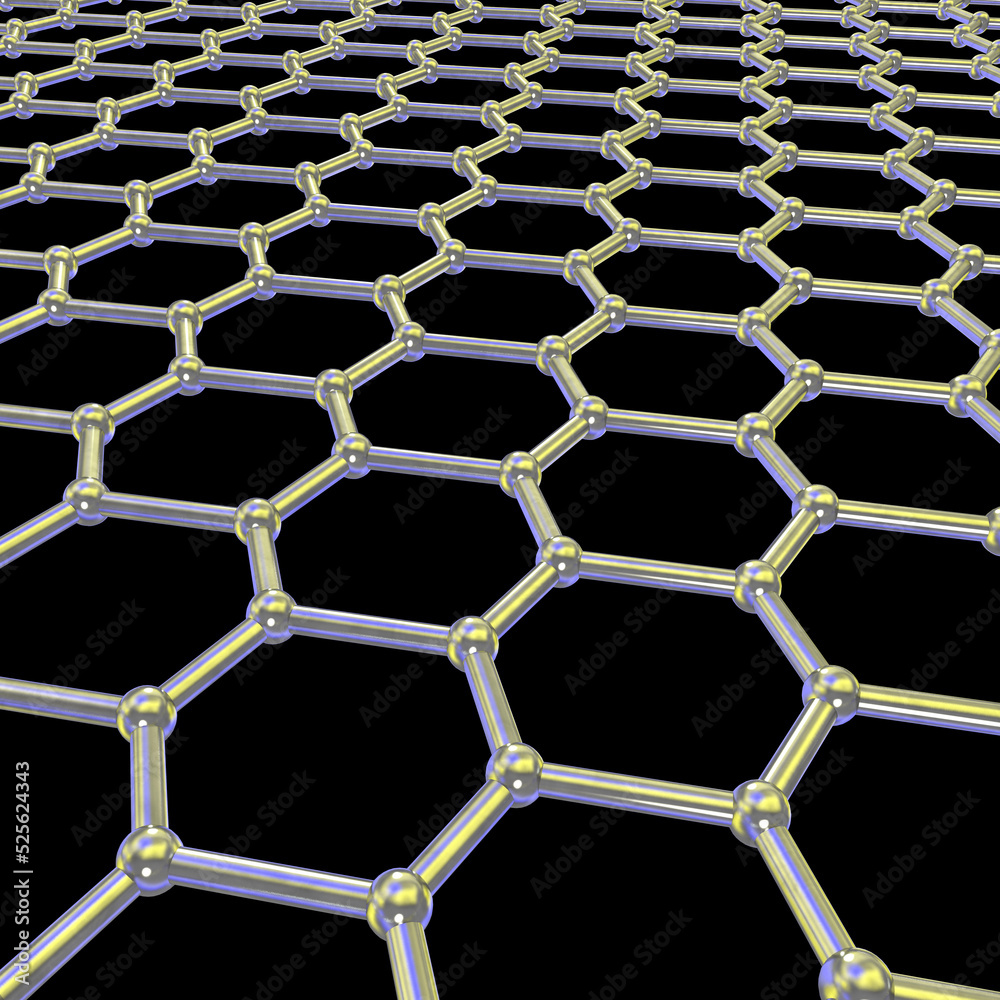 Obraz premium Graphene sheet 3D illustration