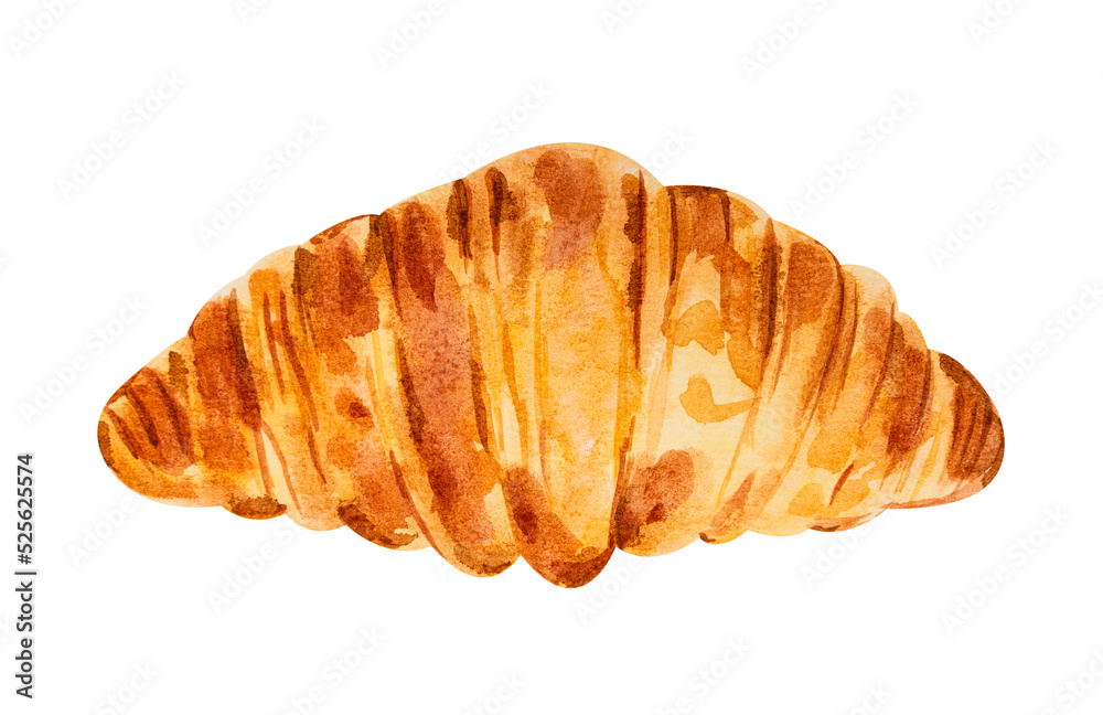 Croissant hand drawn watercolor. Croissant hand drawn watercolor.
