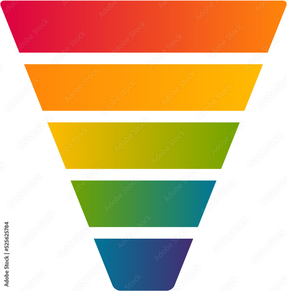 Rainbow Color Marketing Funnel Stock Illustration