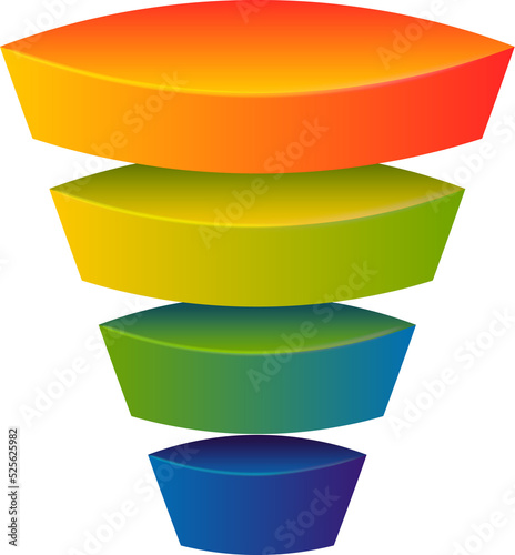 Business marketing multicolor funnel