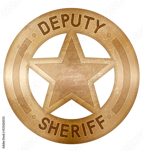 Obraz na plátně Vintage bronze badge. Deputy sheriff star