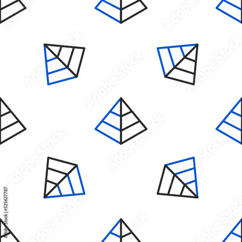 Line Egypt pyramids icon isolated seamless pattern on white background. Symbol of ancient Egypt. Colorful outline concept. Vector