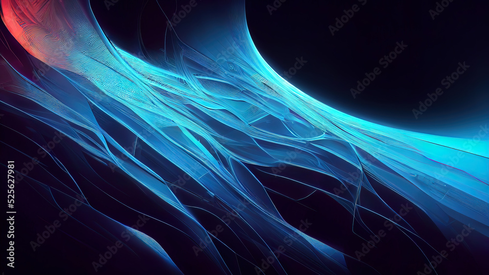 Blue light in space wallpaper. Plasma, textured blue strings textures on a  black background. Minimal neon wallpaper. Black, blue, cyan colors.  Futuristic, technology abstract shock of electrcity. Stock Illustration |  Adobe Stock