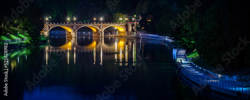 Turin (Torino) beautiful view with Ponte Isabella