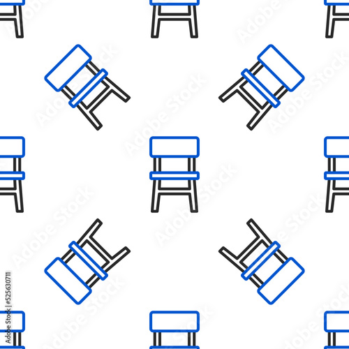 Line Chair icon isolated seamless pattern on white background. Colorful outline concept. Vector