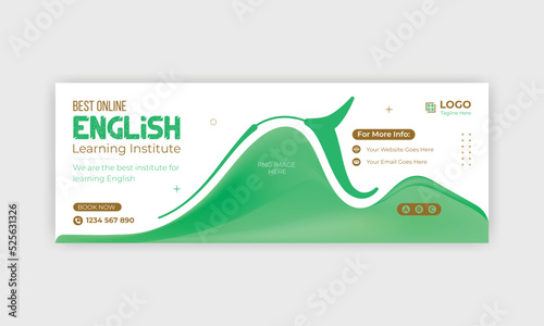 Spoken English social media banner template design for advertisement for any English learning institute