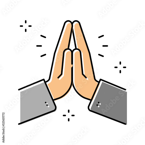 prayer religion color icon vector illustration