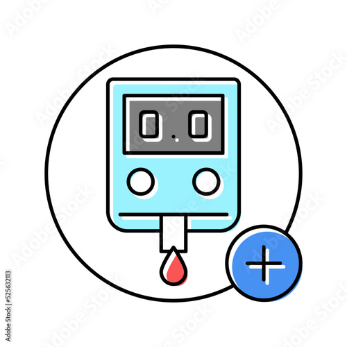 diabetes test health check color icon vector illustration