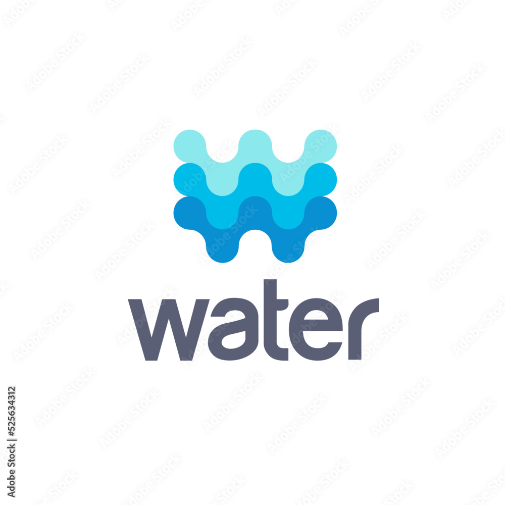 Vector logo template. Abstract water icon. Letter W logo design. Vector logo template. Abstract water icon. Letter W logo design.