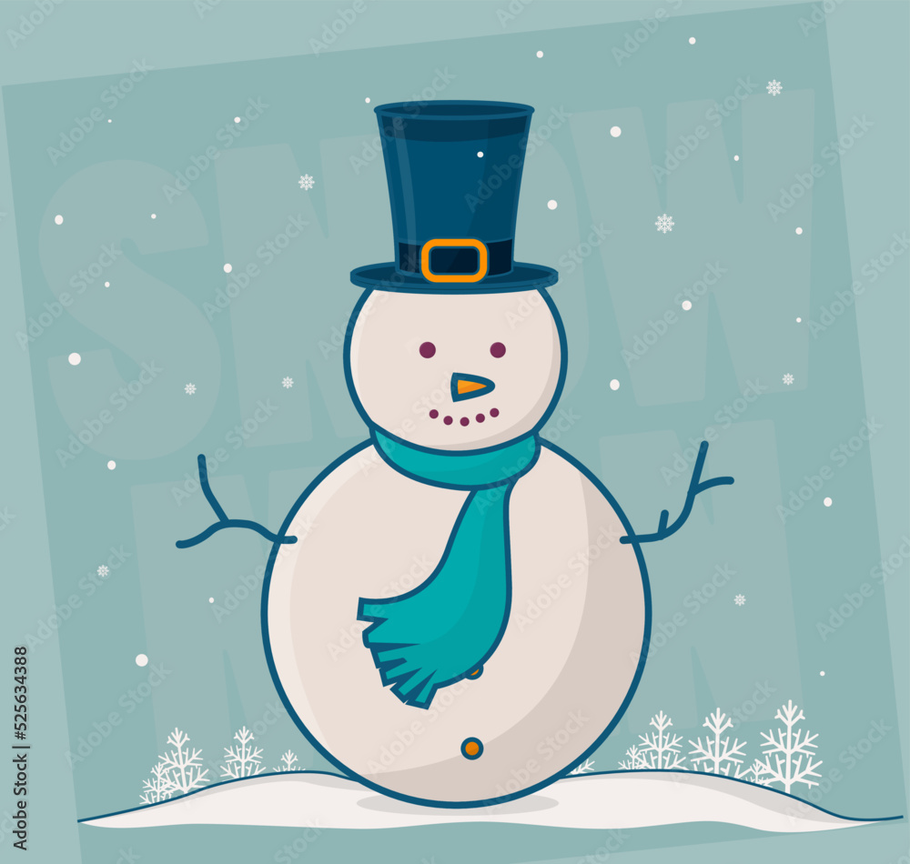 Snow man in the snow
