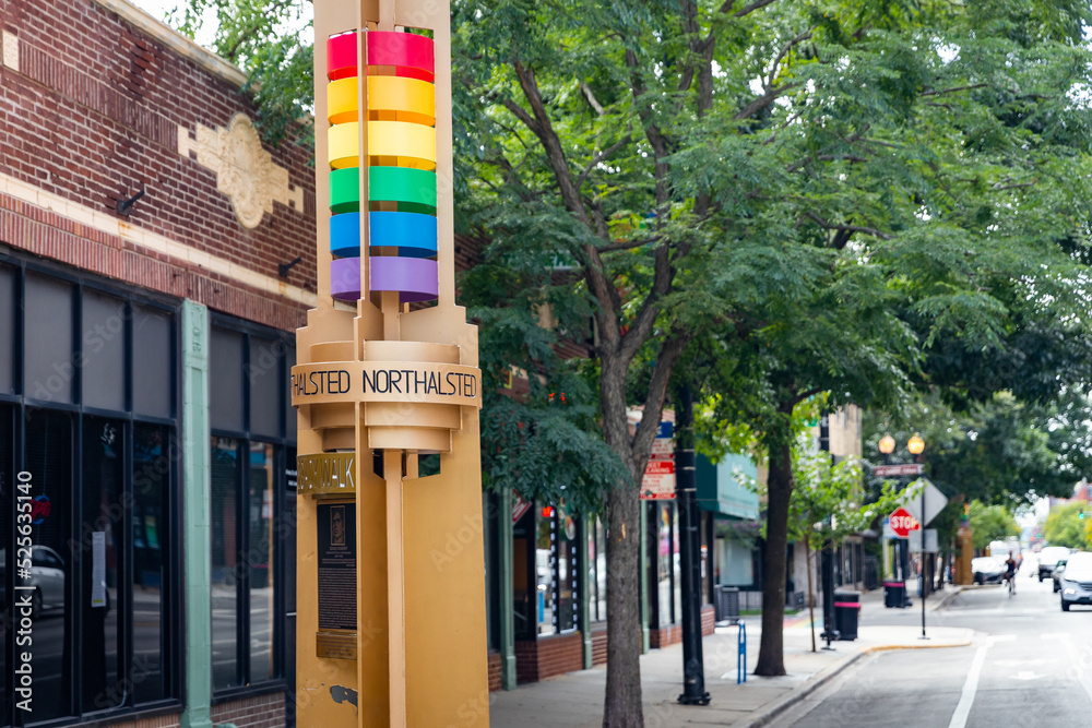 CHICAGO, IL, USA SEPTEMBER 17, 2020 Chicago's Boystown neighborhood